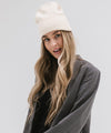 Gigi Pip beanies for women - Shay Beanie - 100% acrylic classic beanie featuring a stylized Gigi Pip loop tag on the fold that says “For the Woman Who Wears Many Hats” [cream]