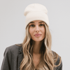 Gigi Pip beanies for women - Shay Beanie - 100% acrylic classic beanie featuring a stylized Gigi Pip loop tag on the fold that says “For the Woman Who Wears Many Hats” [cream]
