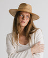 Gigi Pip straw hats for women - Sloan - 100% paper straw fedora sun hat featuring venting + excellent sun protection [honey]
