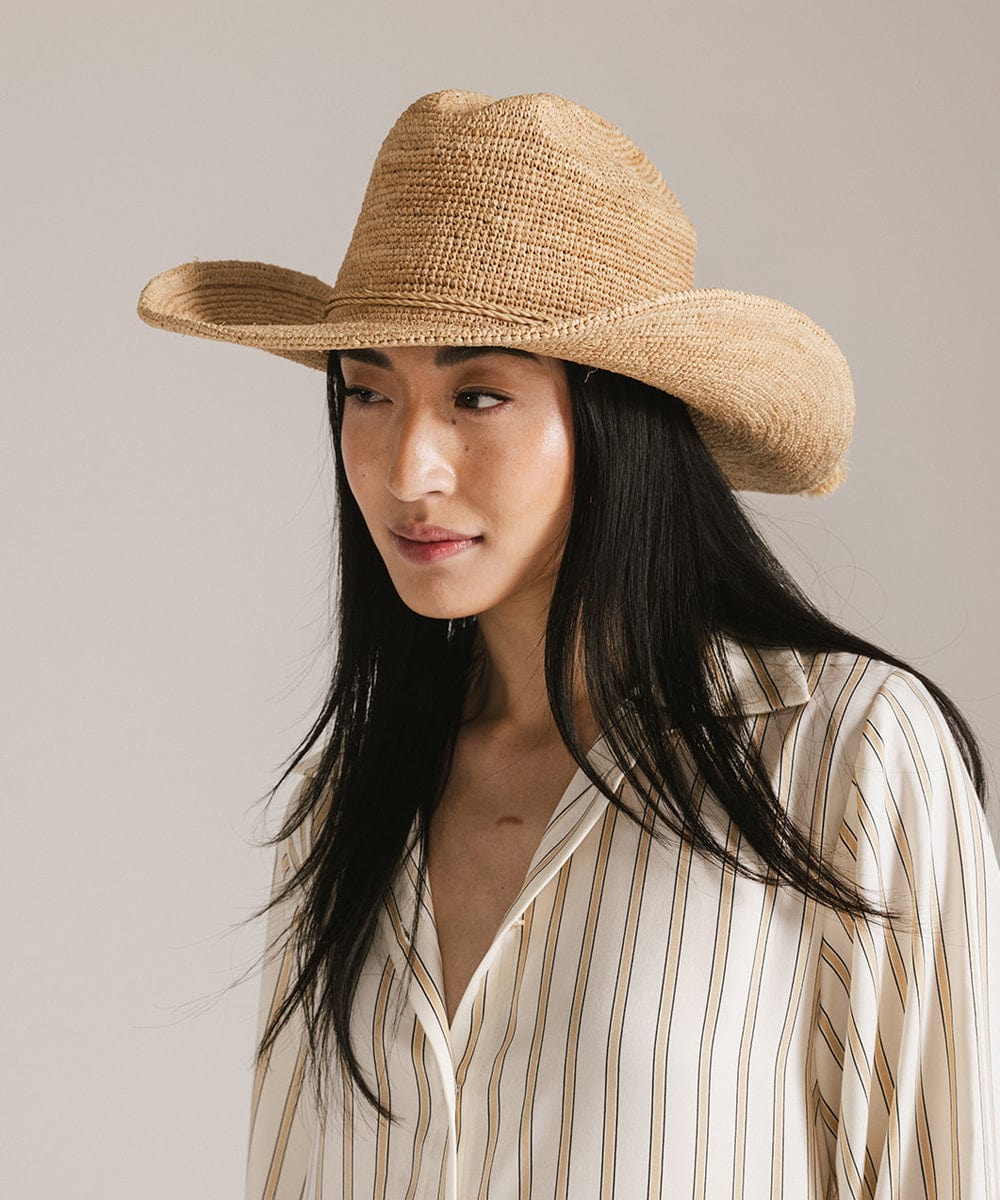 Ames Raffia Straw Cowboy Hat for Women Ladies Straw Hats by Gigi Pip