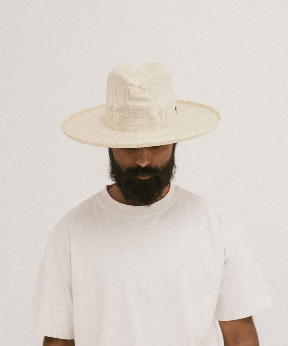 BEALE STREET FLAT PENCIL-BRIMMED PALM FEDORA