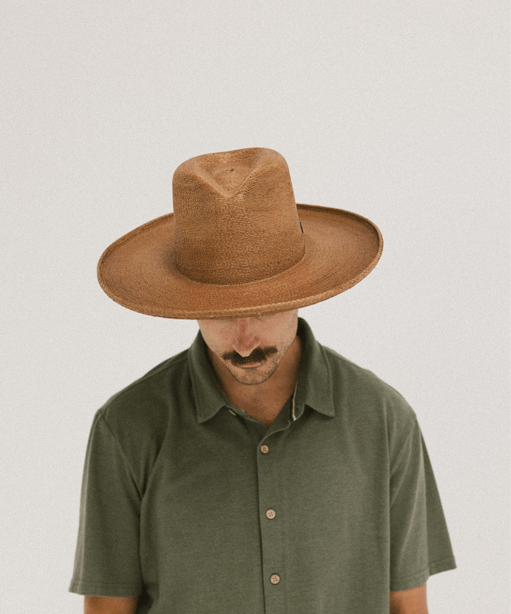 BEALE STREET FLAT PENCIL-BRIMMED PALM FEDORA