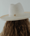 Gigi Pip straw hats for women - Cara Loren Pencil Brim Straw Hat in white, lightweight straw with pencil rolled up edge [white]