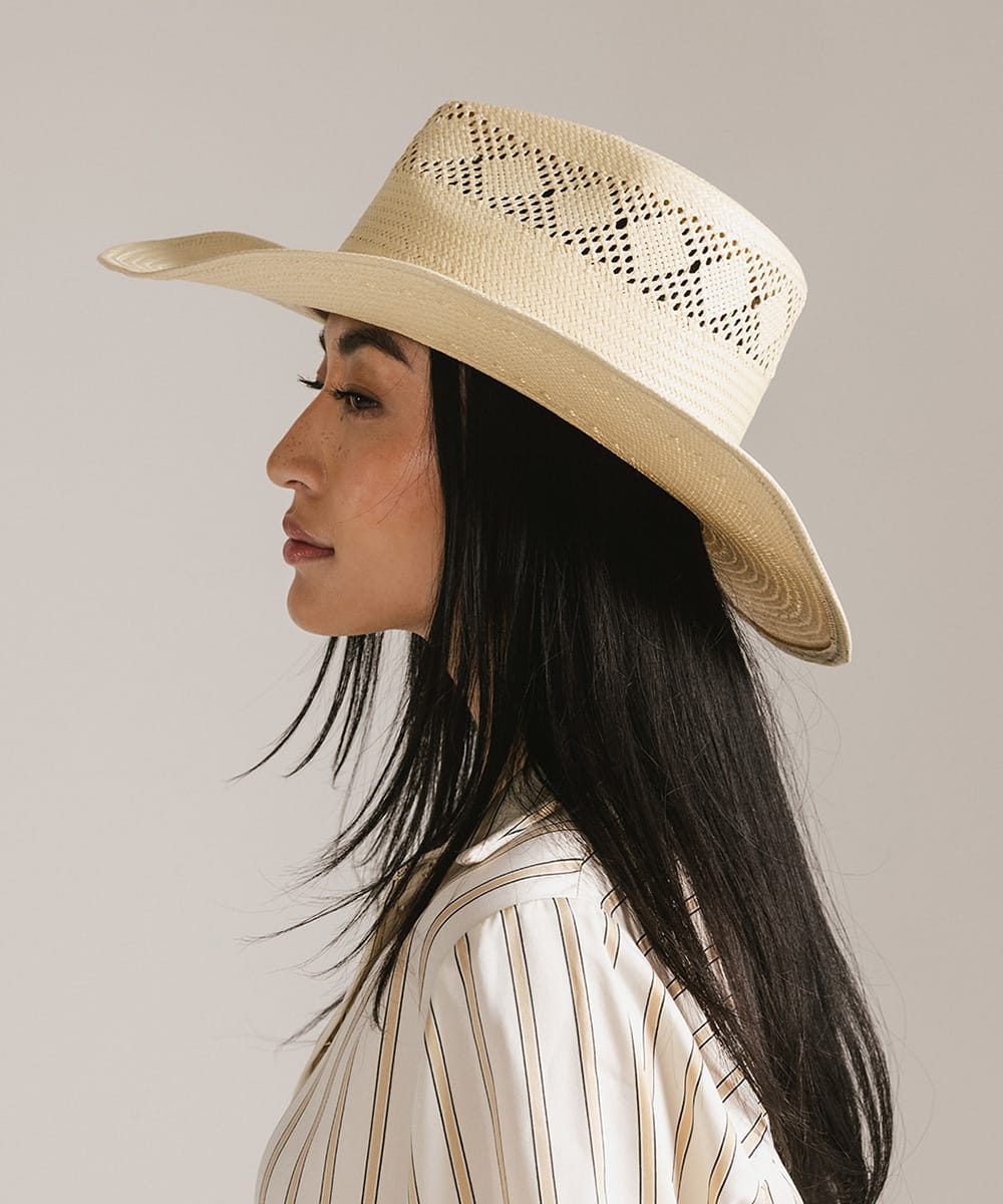 Gigi Pip Size 55 Straw Hat Gigi Pip BRE Wide Brim Pork Pie Straw Sun Hat for Women  main image 4