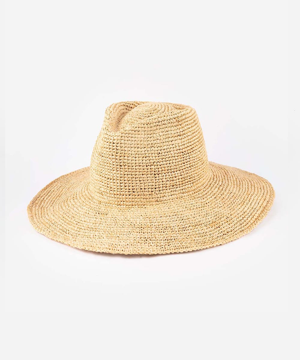 Natural Raffia Wide Brim Fedora Sun Hat with Adjustable Drawstring Wallaroo Hat Company Women main image 3