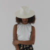Straw Hat Carmen Teardrop Fedora - BLEMISHED White / XS 55