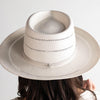 Gigi Pip straw hats for women - Arlo Straw Teardrop Fedora - teardrop crown and a stiff upturned brim, featuring handwoven venting on the crown and the brim, and a hand sewn removable leather band [cream band]