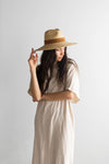 Gigi Pip straw hats for women - Isla Straw Fedora - wide brim straw fedora with an A-line brim and layered with a suede or beaded band [natural]