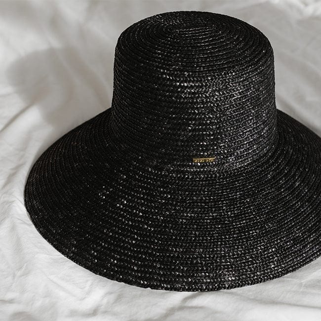 Boater Straw Black Hat Gigi Pip Gigi Pip BRE Wide Brim Pork Pie Straw Sun Hat for Women  main image 3