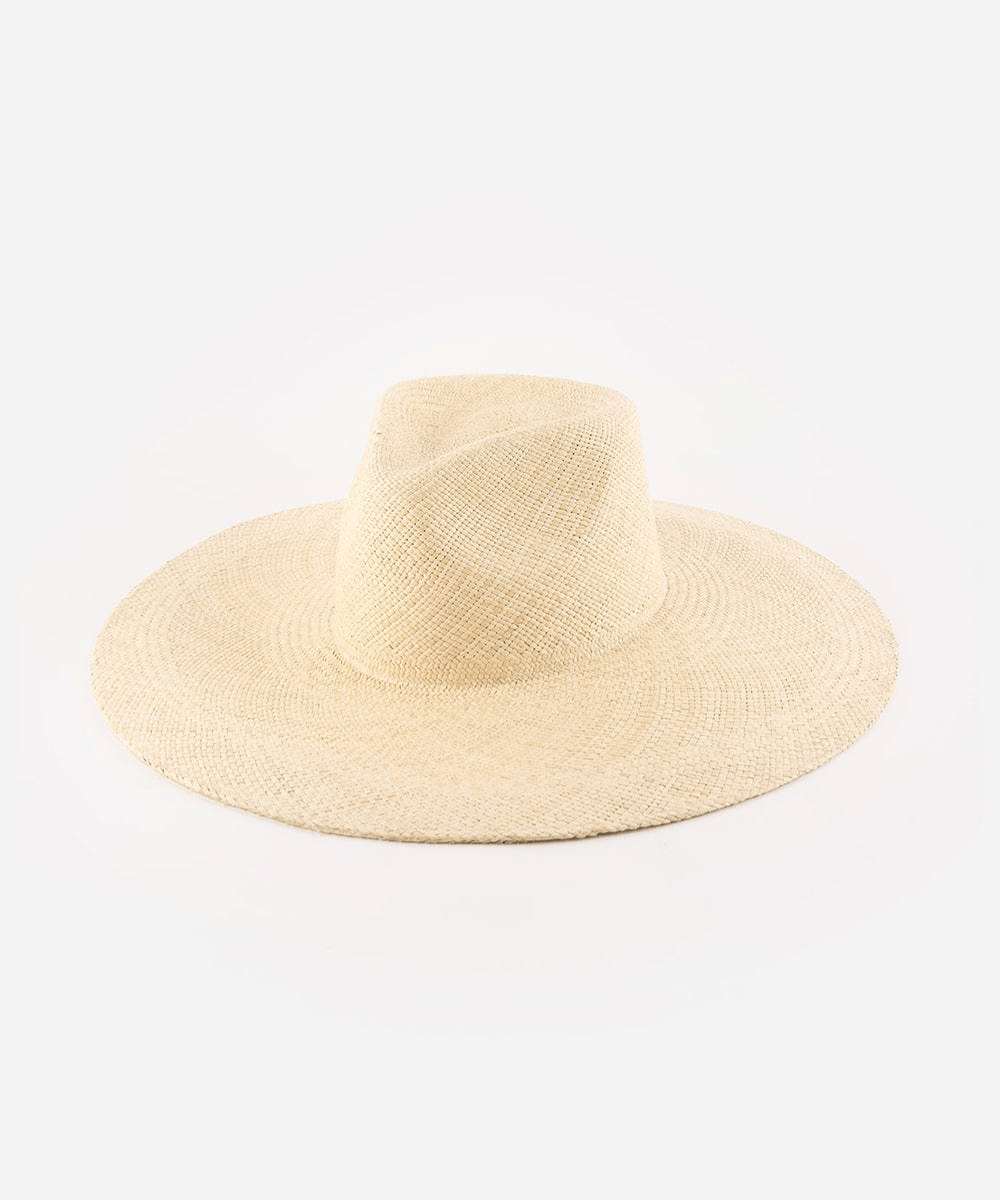 A natural colored wide brim straw hat on a white background #color_natural