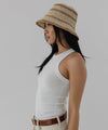  Gigi Pip bucket hats for women - Sal Crochet Bucket Hat - packable crochet bucket hat [natural-striped]