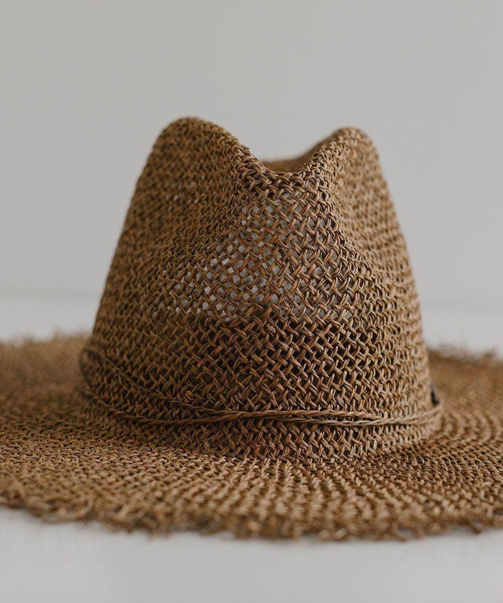 GIGI PIP Tessa NEW Handwoven Seagrass Fedora Hat Brown Size 57 S/M Tessa Seagrass Fedora - Brown BLEMISHED main image 2