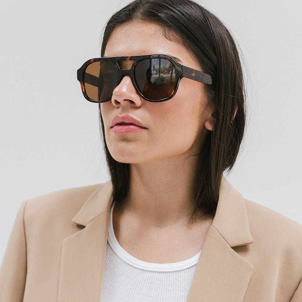 Gigi Pip sunglasses for women - Goldie Aviator Sunglasses - aviator style women's sunglasses with tri-acetate cellulose polarized lenses [tortoise]