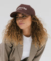 Gigi Pip trucker hats for women - Vacation Club Canvas Trucker Hat - 100% cotton canvas w/ cotton sweatband + reinforced from inner panel with 100% plolyester mesh trucker with Vacation Club embroidered on the front panel featuring an adjustable back strap [brown]