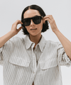 Gigi Pip sunglasses for women - Val Wayfarer Sunglasses - oversized wayfarer style women's sunglasses with an acetate frame + polarized lenses [black]