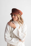 Gigi Pip caps for women - Fisherman Cap - classic fisherman cap with an adjustable inner lining, featuring a braided rope with a branded Gigi Pip bronze pin [chocolate brown]