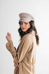 Gigi Pip caps for women - Lieutenant Cap - vintage inspired cap with an adjustable inner band, featuring a braided rope trim, a detailed grosgrain and brass button with the Gigi Pip logo [ivory]
