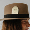 Gigi Pip hat bands + trims for women's hats - Zodiac Band Cards - laser etched metal card that fits into your hat band, tucked closely to the crown of your hat with a zodiac symbol etched into the metal [aries]