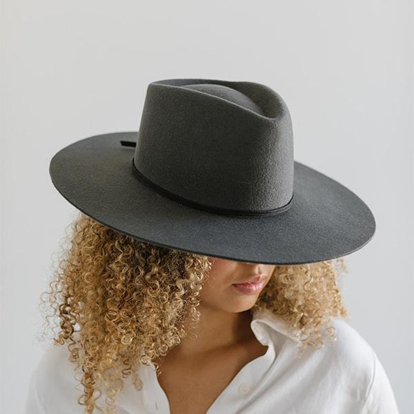 Gigi Pip hat bands + trims for women's hats - Grosgrain Band - 100% polyester grosgrain band featuring a Gigi Pip engraved metal bar and two tails where the band ties together in the back [black]
