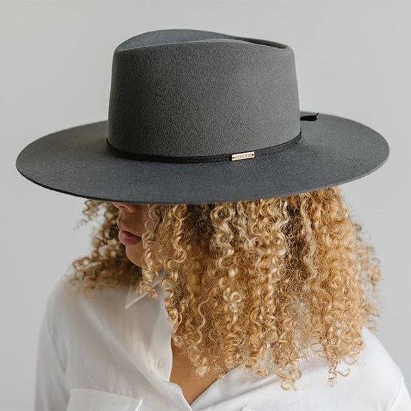 Gigi Pip hat bands + trims for women's hats - Grosgrain Band - 100% polyester grosgrain band featuring a Gigi Pip engraved metal bar and two tails where the band ties together in the back [black] 