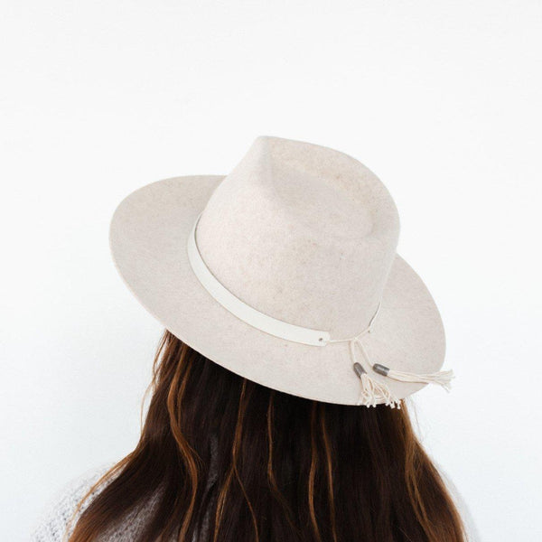 Country style white floral leather hat