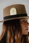Gigi Pip hat bands + trims for women's hats - Zodiac Band Cards - laser etched metal card that fits into your hat band, tucked closely to the crown of your hat with a zodiac symbol etched into the metal [sagittarius]