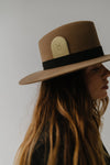 Gigi Pip hat bands + trims for women's hats - Zodiac Band Cards - laser etched metal card that fits into your hat band, tucked closely to the crown of your hat with a zodiac symbol etched into the metal [taurus]