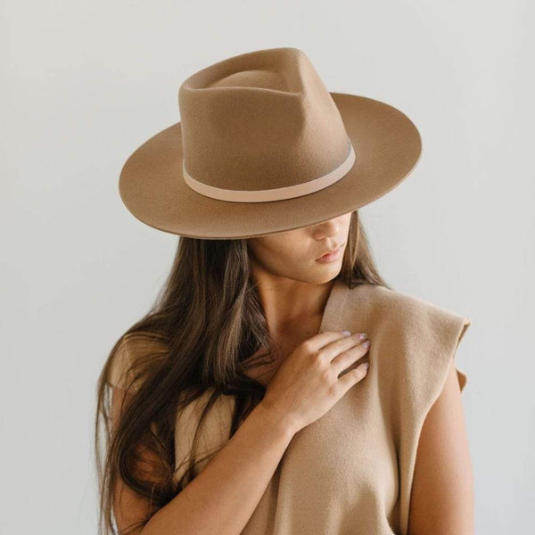 Gigi Pip hat bands + trims for women's hats - Thin Leather Band - 100% genuine leather thin hat band featuring a metal pin enclosure [blush]