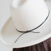 Gigi Pip hat bands + trims for women's hats - Triple Strand Band - triple strand rope band made from waxed cotton, featuring a tie knot in the back with rope tails used to tighten the band around the crown of your hat [black]