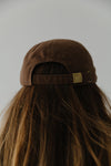 Gigi Pip ball caps for women - Amy Ball Cap - 100% cotton 6-panel ball cap with a worn in feel and features the Gigi Pip logo embroidered above the closure [chocolate]