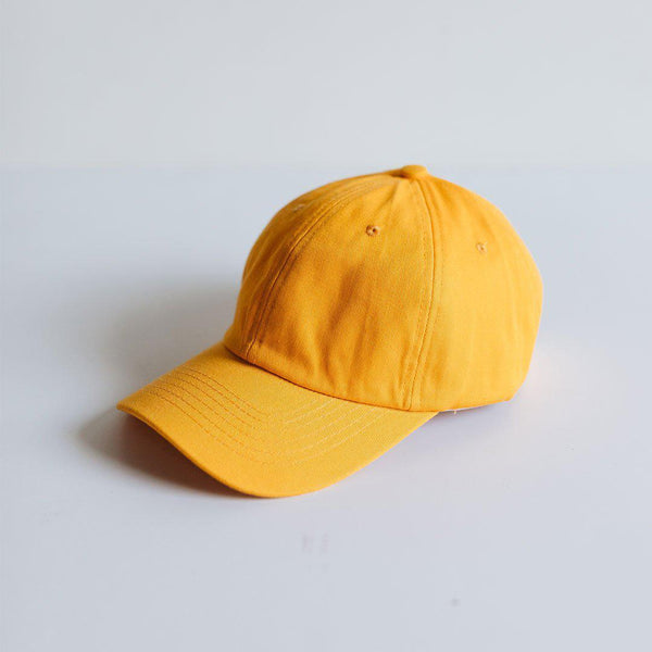 Gigi Pip ball caps for women - Laci Ball Cap Sunflower - 100% cotton women's ball cap with eyelits on each of the 6 panels, featuring the Gigi Pip logo on the metal closer in the back and a leather adjustable strap [sunflower]