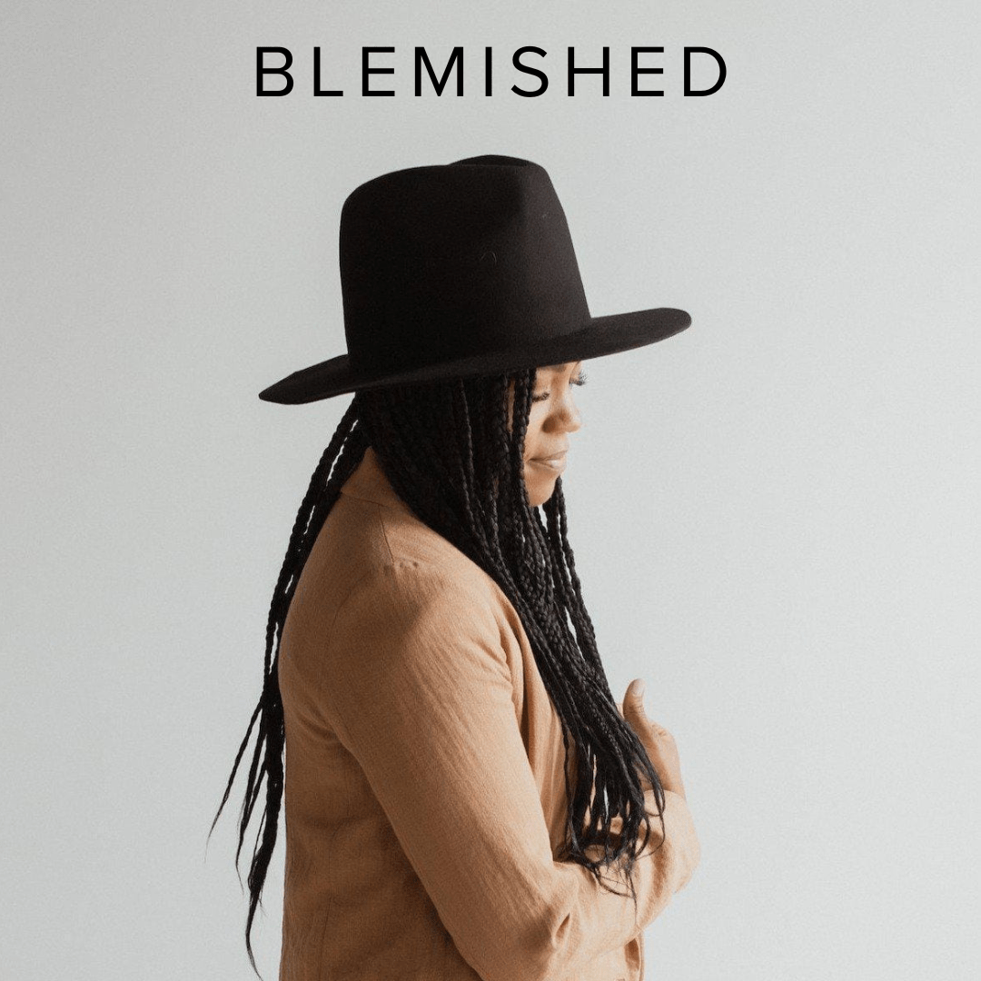 Blemished Felt Billie Tall Fedora - Black BLEMISHED 55 XS / Black