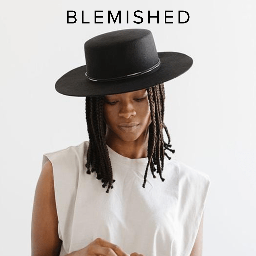 Black felt hotsell boater hat