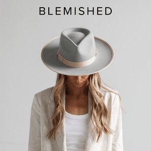 Blemished Felt Monroe Rancher - Light Grey / Tan Trim BLEMISHED 55 XS / Light Grey-Tan