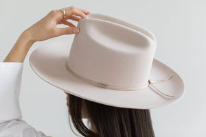 Blemished Felt Ezra Western Hat - Ivory BLEMISHED