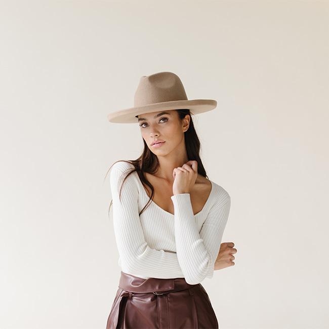 GIG PIP MAUDE PENCIL BRIM FEDORA HAT Maude Pencil Brim - Tan BLEMISHED main image 3