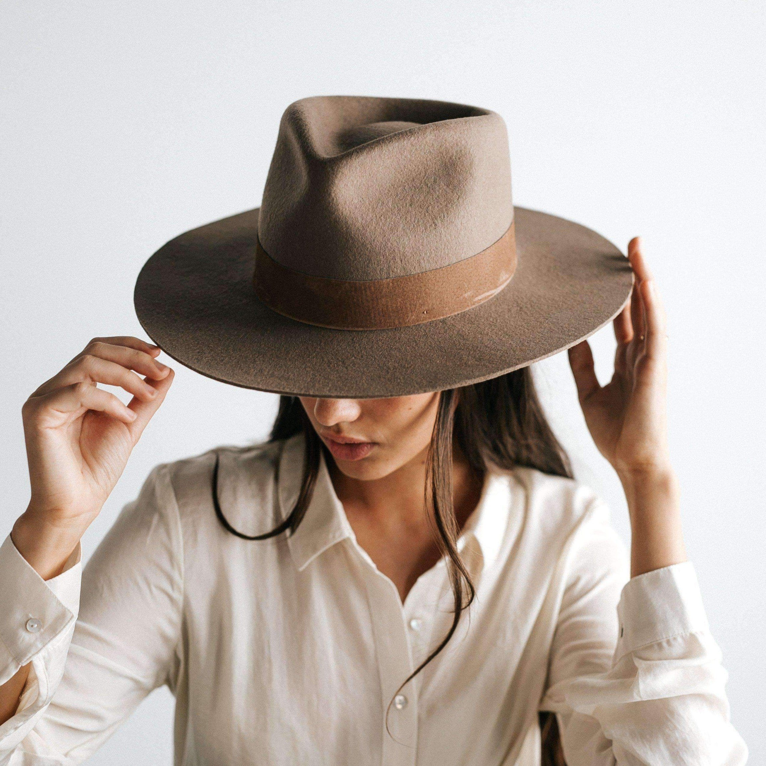 Gigi Pip Miller Fedora Brown Gigi Pip Miller Fedora - Black W/Brown main image 2