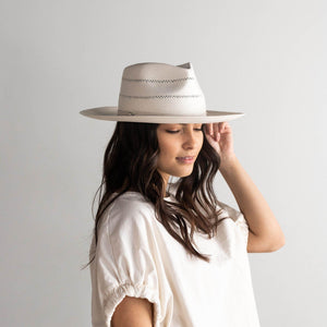 Blemished Straw Arlo Hat With Cream Band - Straw Teardrop Fedora BLEMISHED