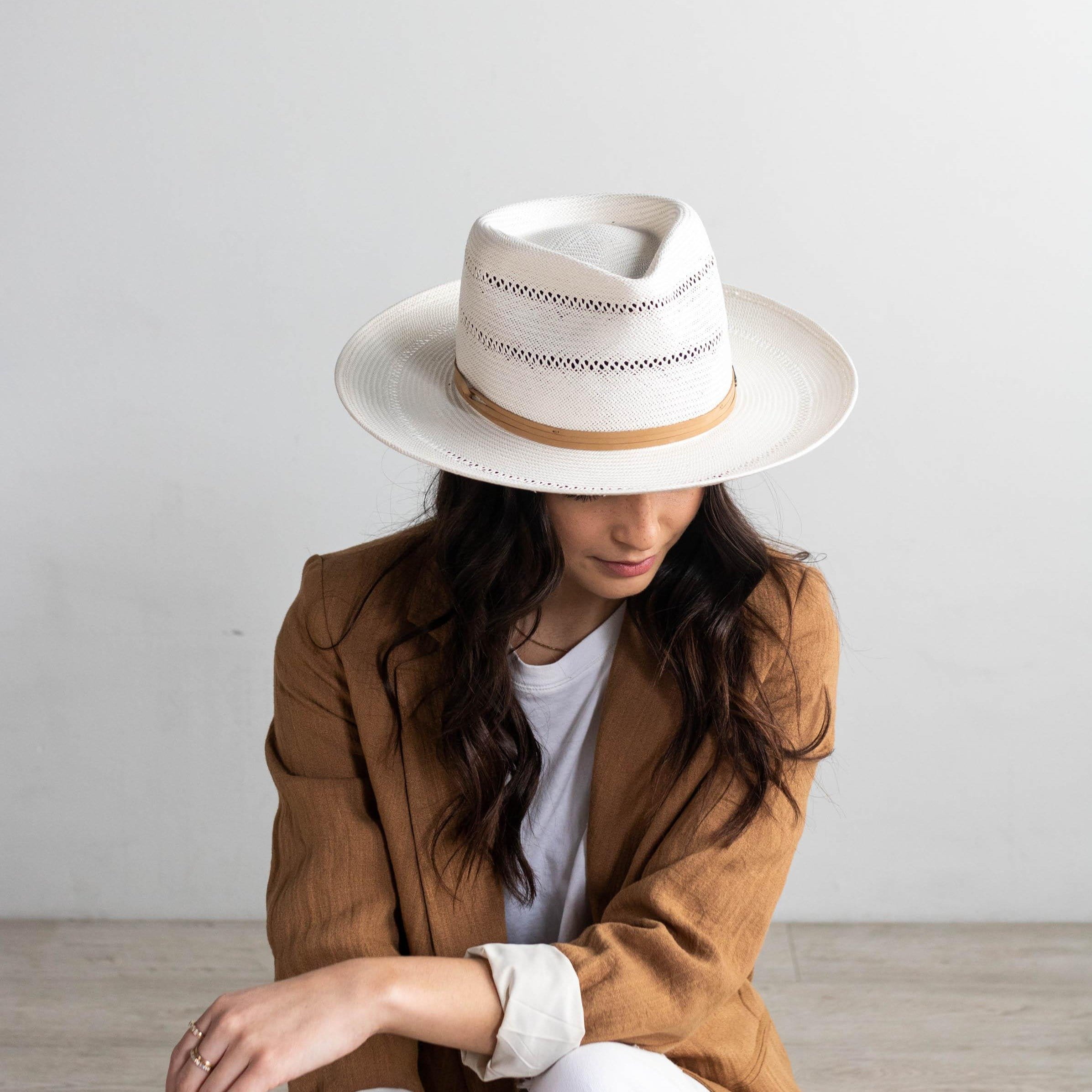 Arlo Straw Teardrop Fedora - Tan Band BLEMISHED - GIGI PIP