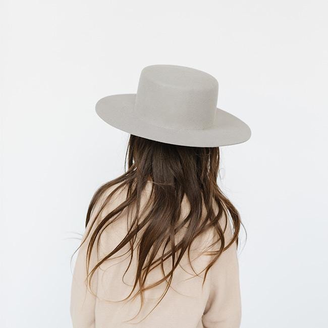 GIGI PIP Dahlia Boater Hat Light Grey GIGI PIP | Accessories | Gigi Pip Dahlia Boater Hatlight  main image 4