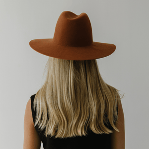 Felt Hats Emma Wide Brim Fedora - Terracotta BLEMISHED