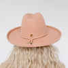 Gigi Pip felt hats for women - Cara Loren Pencil Brim Hat - curved crown with a stiff, wide brim with pencil rolled up edge [dusty pink]