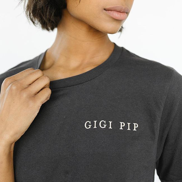 Gigi Pip apparel for women - Gigi Pip Tee - 100% Cotton Gigi Pip branded t-shirt for women [graphite]