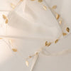 Gigi Pip hat bands + trims for women's hats - Ivy Band - a metal leaf bridal band featuring the signature Gigi Pip/xx pendant and a grosgrain ribbon to secure [gold] 