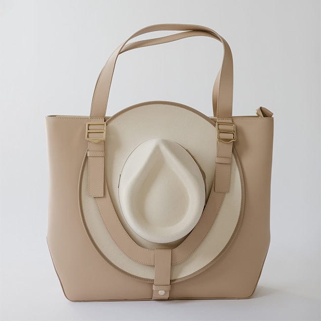 Gigi PIP Leather Hat Carrying Tote Bag, Womens, Nude