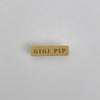 Gigi Pip hat bands + trims for women's hats - Gigi Pip Hat Pin - Gigi Pip engraved on a stainless steel bar with a brushed gold plating [gold]
