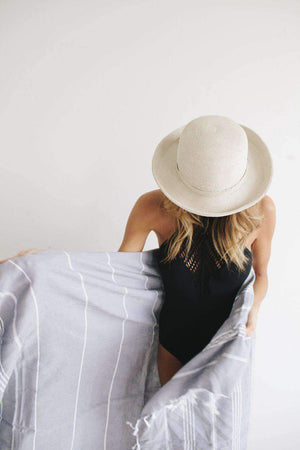 GIGI PIP Hats for Women- Mona Curled Brim Hat - Off White-Felt Hats