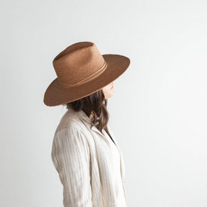 Straw Hats Camila Fedora - Rust - BLEMISHED 61 XL / Rust