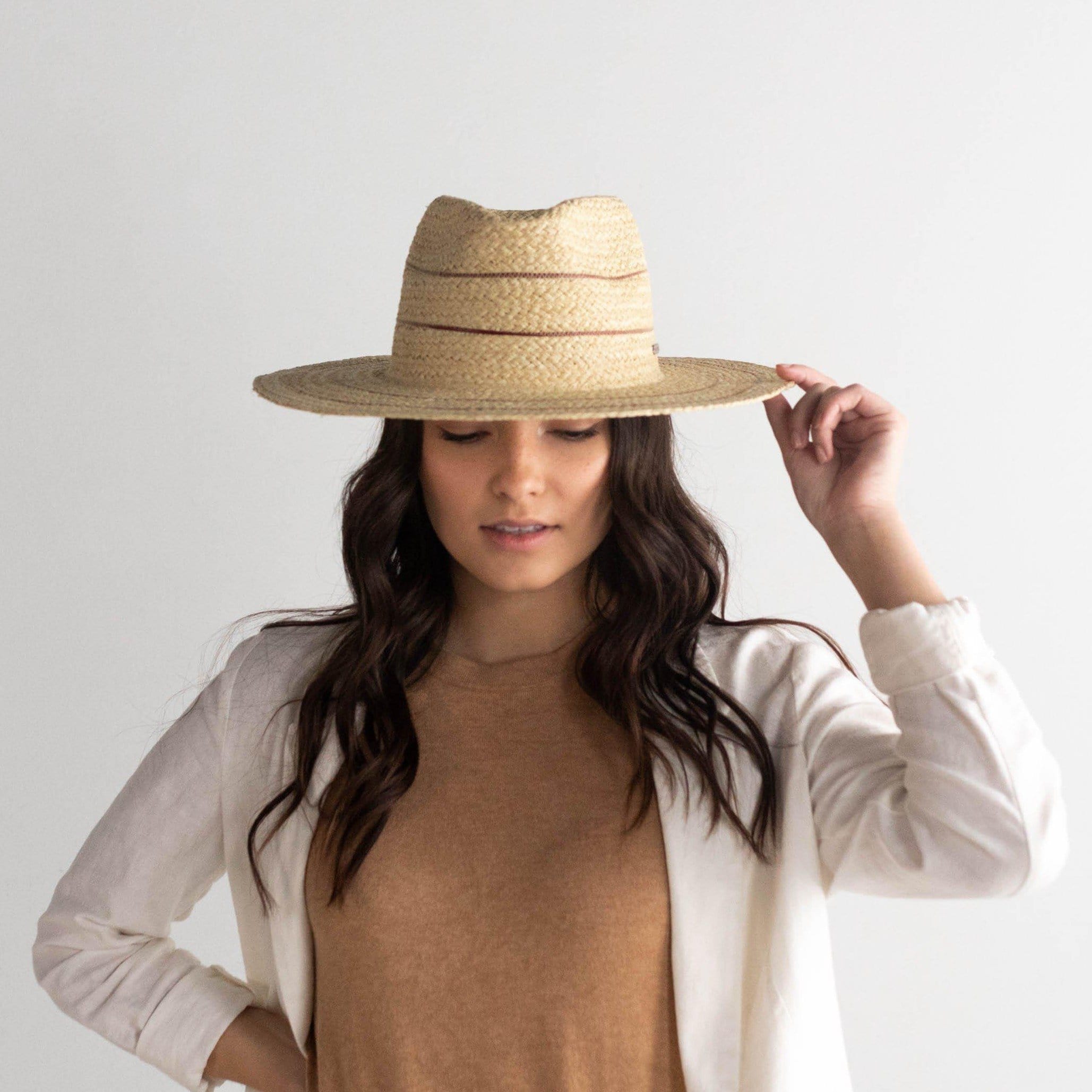 Camila Fedora - Natural with Stripes BLEMISHED display picture 2