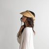 Gigi Pip straw hats for women - Laila Raffia Visor - made with natural raffia straw with hand-stitched detailing across the front of the brim, braided leather tie for adjustable fit [natural]